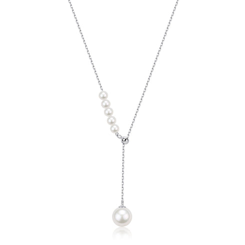 Y Shape Pearl Pendant Necklace - House Of Pearls